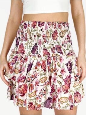 House of Harlow 1960 Floral Ruffled Mini Skirt
